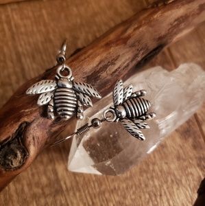 Silver Bee Earrings Free Spirit Boho HoneyBEE Save the Bees Jewelry Gift ideas